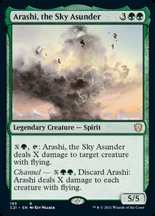 (185)《空を引き裂くもの、閼螺示/Arashi, the Sky Asunder》[C21] 緑R