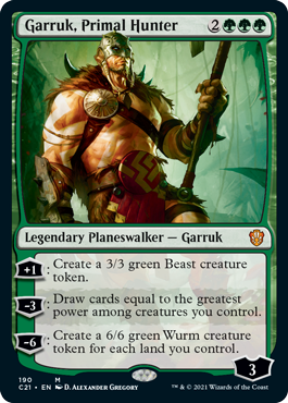 (190)《原初の狩人、ガラク/Garruk, Primal Hunter》[C21] 緑R