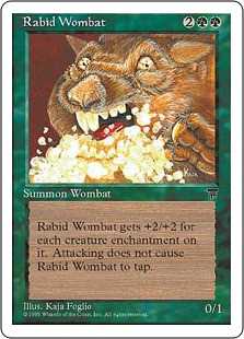 ■黒枠■《狂暴ウォンバット/Rabid Wombat》[CHRBB] 緑U