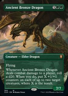 【Foil】(369)■ボーダーレス■《エインシャント・ブロンズ・ドラゴン/Ancient Bronze Dragon》[CLB-BF] 緑R