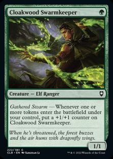 (222)《クローク森の群れ守り/Cloakwood Swarmkeeper》[CLB] 緑C