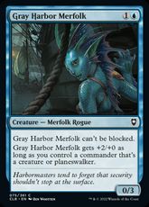 【Foil】(075)《灰色港のマーフォーク/Gray Harbor Merfolk》[CLB] 青C