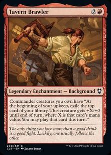 【Foil】(200)《酒場流喧嘩殺法/Tavern Brawler》[CLB] 赤C