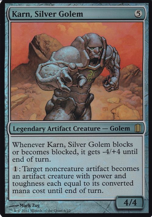 Foil】《銀のゴーレム、カーン/Karn, Silver Golem》(アリーナ)[USG-P 