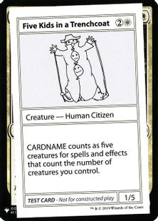 ■エンブレムあり■《Five Kids in a Trenchcoat(Play Test Card)》[Mystery Booster Playtest Cards] 白R