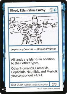 ■エンブレムあり■《Khod, Etlan Shiis Envoy(Play Test Card)》[Mystery Booster Playtest Cards] 青R