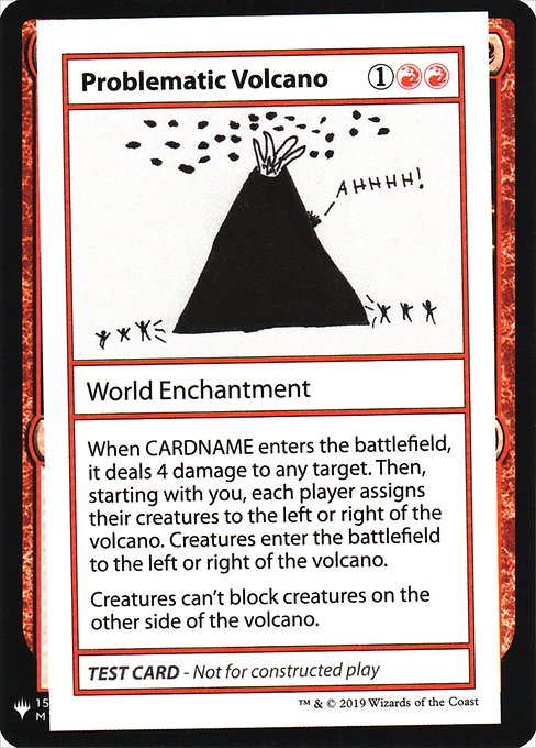 ■エンブレムあり■《Problematic Volcano》[Mystery Booster Playtest Cards] 赤R