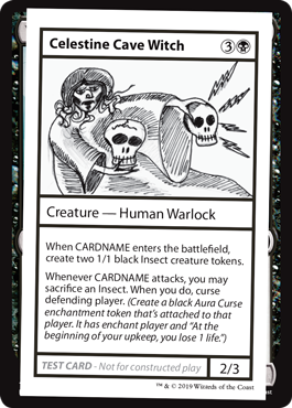■エンブレムなし■《Celestine Cave Witch》[Mystery Booster Playtest Cards] 黒R