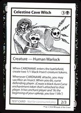 ■エンブレムなし■《Celestine Cave Witch(Play Test Card)》[Mystery Booster Playtest Cards] 黒R