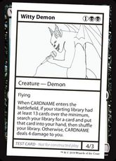 ■エンブレムなし■《Witty Demon(Play Test Card)》[Mystery Booster Playtest Cards] 黒R