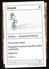 ■エンブレムなし■《Unicycle(Play Test Card)》[Mystery Booster Playtest Cards] 茶R