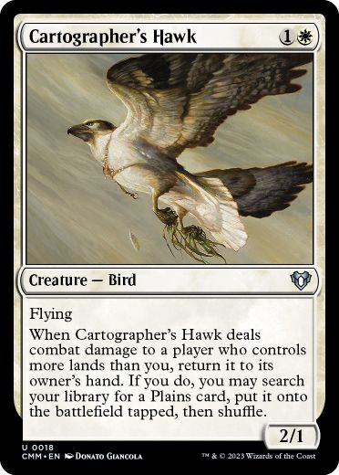 【Foil】(018)《地図作りの鷹/Cartographer's Hawk》[CMM] 白U