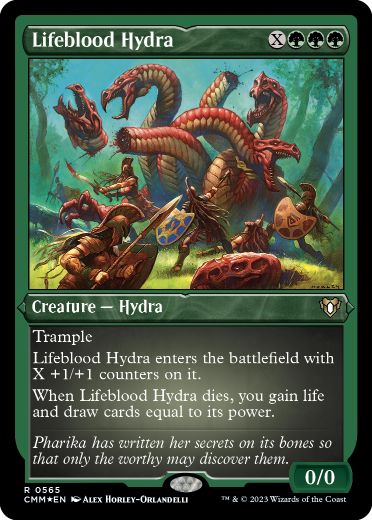 【エッチング・Foil】(565)《生命線のハイドラ/Lifeblood Hydra》[CMM-BF] 緑R