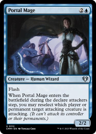 【Foil】(112)《門の魔道士/Portal Mage》[CMM] 青U