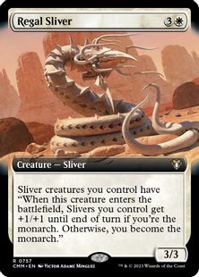 【Foil】(757)■拡張アート■《威厳スリヴァー/Regal Sliver》[CMM-BF] 白R