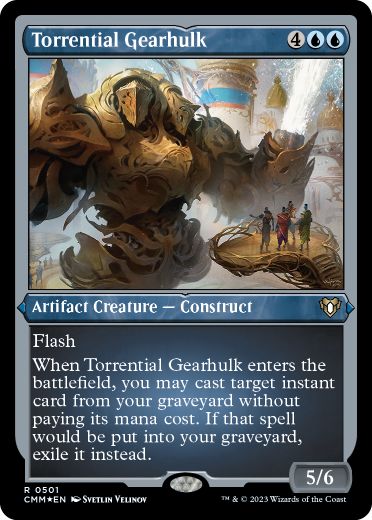 【エッチング・Foil】(501)《奔流の機械巨人/Torrential Gearhulk》[CMM-BF] 青R