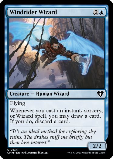(134)《風乗りの魔術師/Windrider Wizard》[CMM] 青C