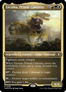 【エッチング・Foil】(598)《原初の災厄、ザカマ/Zacama, Primal Calamity》[CMM-BF] 金R