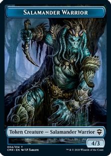 【Foil】(004)《サラマンダー・戦士トークン/Salamander Warrior Token》[CMR] 青