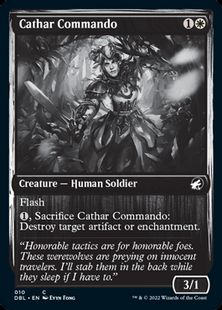 【銀幕・Foil】(010)《聖戦士の奇襲兵/Cathar Commando》[DBL-MID] 白C