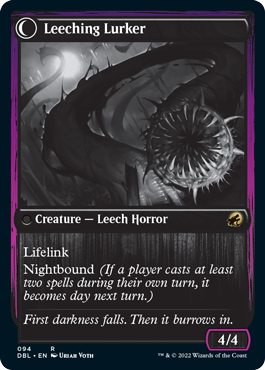 (094)《ヒルの呪い/Curse of Leeches》/《血吸いの闇潜み/Leeching Lurker》[DBL-MID] 黒R