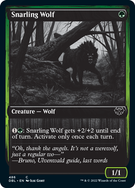 【銀幕・Foil】(486)《うなる狼/Snarling Wolf》[DBL-VOW] 緑C