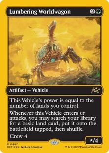 【ファーストプレイス・Foil】(467)《重厚な世界踏破車/Lumbering Worldwagon》[DFT-BF] 緑R