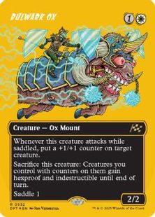 【ファーストプレイス・Foil】(532)■ボーダーレス■《防壁の雄牛/Bulwark Ox》[DFT-BF] 白R