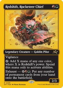 【ファーストプレイス・Foil】(489)《ロケッティアの隊長、レッドシフト/Redshift, Rocketeer Chief》[DFT-BF] 金R