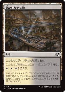 【Foil】(263)《磨かれたやせ地/Scoured Barrens》[DFT] 土地C
