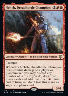 (125)《戦慄衆の勇者、ネヘブ/Neheb, Dreadhorde Champion》[DMC] 赤R