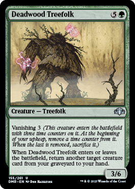 【Foil】(155)《デッドウッドのツリーフォーク/Deadwood Treefolk》[DMR] 緑U