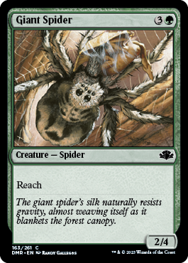 【Foil】(163)《大蜘蛛/Giant Spider》[DMR] 緑C