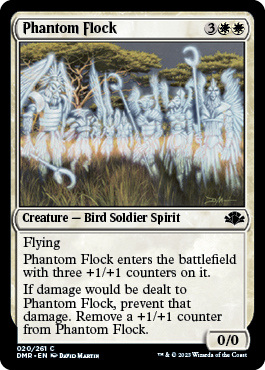 【Foil】(020)《幻影の群れ/Phantom Flock》[DMR] 白C