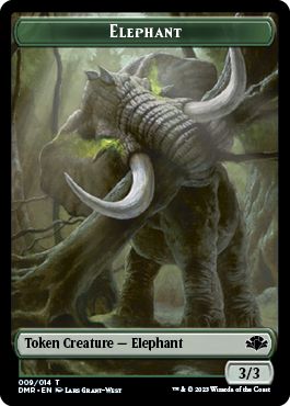【Foil】(009)《象トークン/Elephant token》[DMR] 緑