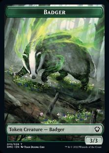 【Foil】(015)《アナグマトークン/Badger Token》[DMC] 緑