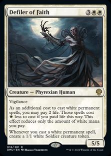 【Foil】■プレリリース■《信仰を穢すもの/Defiler of Faith》[DMU-PRE] 白R