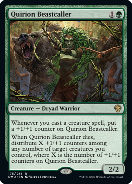 《クウィリーオンの獣呼び/Quirion Beastcaller》[DMU] 緑R