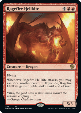 《怒り火のヘルカイト/Ragefire Hellkite》[DMU] 赤R