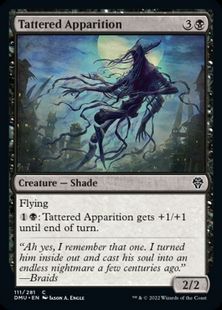 (111)《ぼろぼろの亡霊/Tattered Apparition》[DMU] 黒C