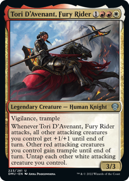 (223)《憤怒の乗り手、アヴナントのトーリ/Tori D'Avenant, Fury Rider》[DMU] 金U