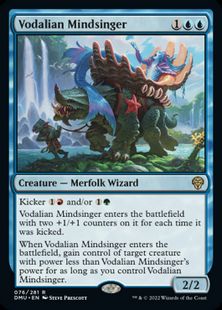 【Foil】■プレリリース■《ヴォーデイリアの精神詠い/Vodalian Mindsinger》[DMU-PRE] 青R