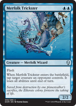 【Foil】《マーフォークのペテン師/Merfolk Trickster》[DOM] 青U