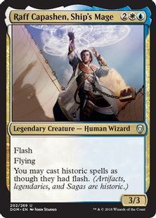 【Foil】《艦の魔道士、ラフ・キャパシェン/Raff Capashen, Ship's Mage》[DOM] 金U