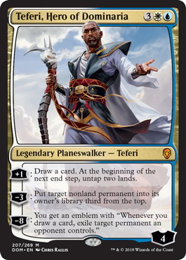 《ドミナリアの英雄、テフェリー/Teferi, Hero of Dominaria》[DOM] 金R