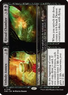 【Foil】(118)■プレリリース■《不浄な別室+祭儀室/Unholy Annex+Ritual Chamber》[DSK] 黒R
