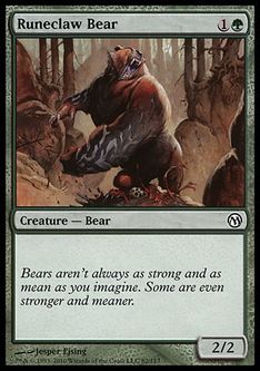 《ルーン爪の熊/Runeclaw Bear》(DoP)[Mマーク] 緑C
