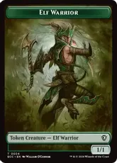 【Foil】(004/005)《エルフ・戦士+植物トークン/Elf Warrior+Plant Token》[ECC] 緑/緑
