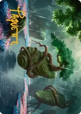 【箔押し】(049)【アート・カード】雨濡れの低木林[ECL]