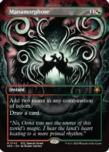 Foil】(142)□ボーダーレス□《魔力変/Manamorphose》[SPG] 金R | 日本